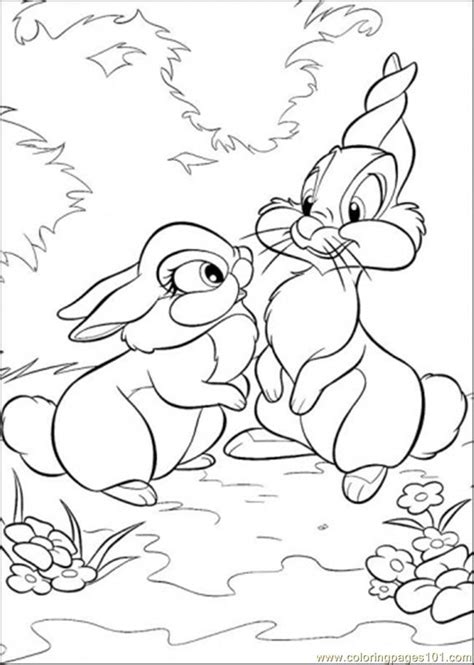 Print and color easter pdf coloring books from primarygames. Two Rabbits Coloring Page - Free Bambi Coloring Pages ...
