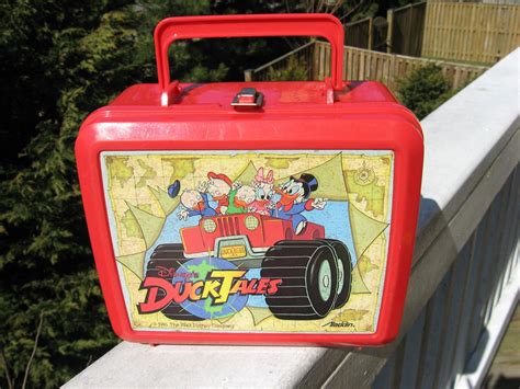 Vintage 1986 Disneys Ducktales Aladdin Red Plastic Lunch Box 1792196630