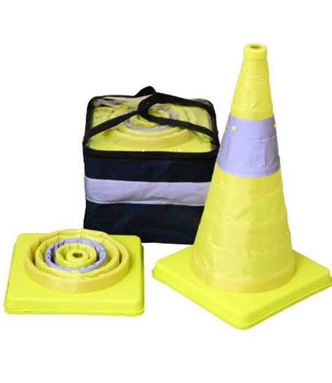 18 Lime Collapsible Pop Up Traffic Cones Traffic Safety Store