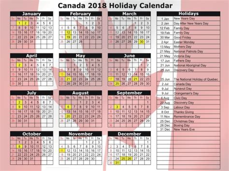 Canada Calendar 2018 Latest Calendar