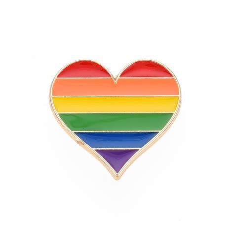 Rainbow Pride Flag Heart Enamel Pin Eternal Vines