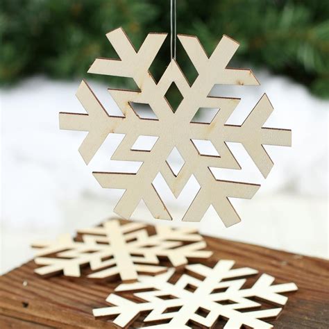 Unfinished Wood Laser Cut Snowflake Cutouts Christmas Ornaments