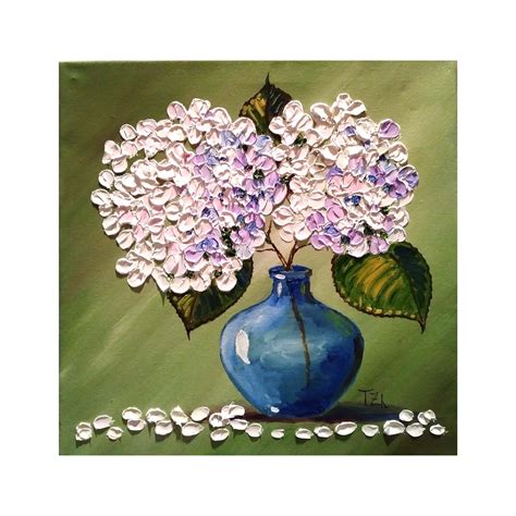 Hydrangeas In Vase Oil Painting Original Oil Painting Etsy