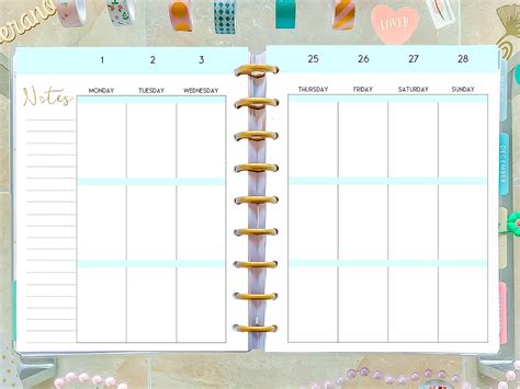 Happy Planner Template Weekly Planner Pages Weekly Layout Notes Page