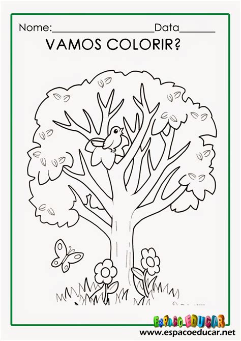 Dia da árvore desenhos para colorir pintar imprimir ESPAÇO EDUCAR