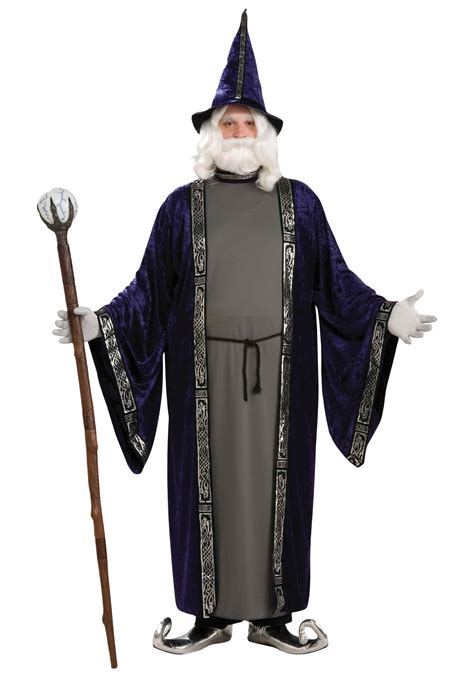 Plus Size Merlin Costume Purple Sorcerer Costume Robe