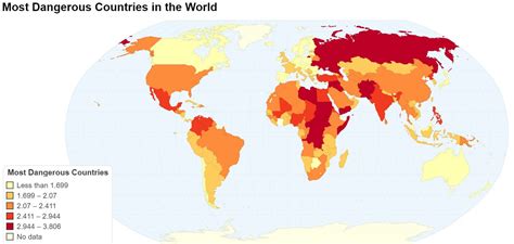 The Most Dangerous Countries In The World For Tourists Vivid Maps