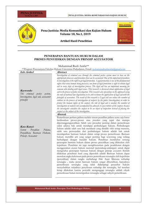 pdf penerapan bantuan hukum dalam proses penyidikan dengan prinsip