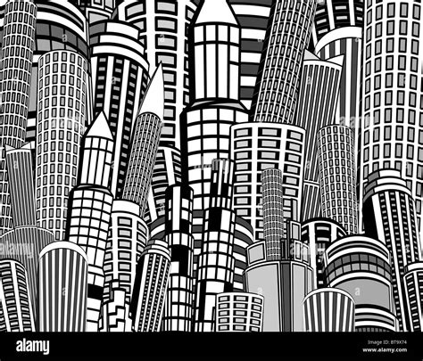 Cartoon Buildings Black And White Stock Photos And Images Alamy