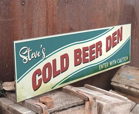 Man Cave Sign Custom Bar Sign Beer Lover Sign Painted Plaque T