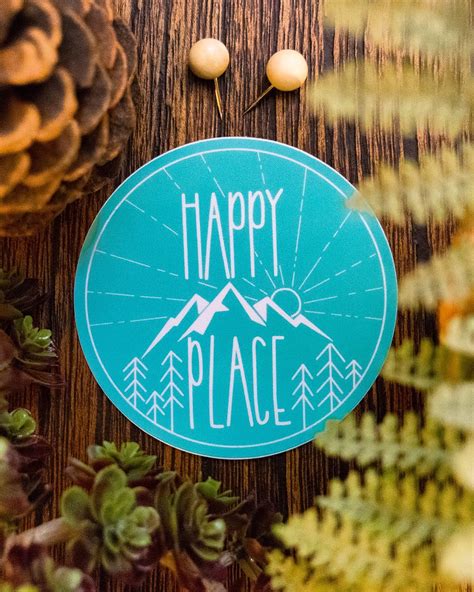 Among The Wild Happy Place Sticker Teal