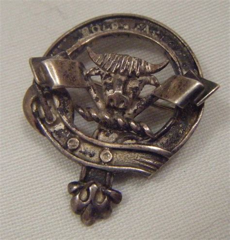 Antique Vintage Hallmarked Solid Silver Scottish Hold Fast Kilt Pin