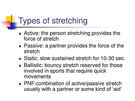 Ppt Types Of Stretching Powerpoint Presentation Free Download Id