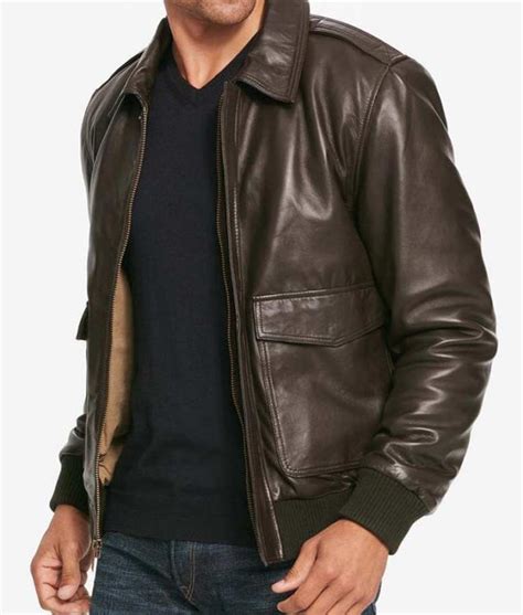 Mens Brown Bomber Leather Jacket By Usa Jacket