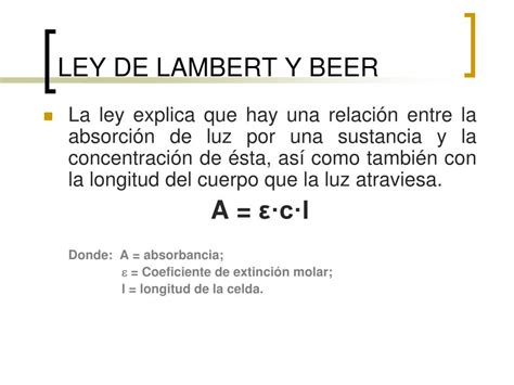 Lei De Lambert Beer