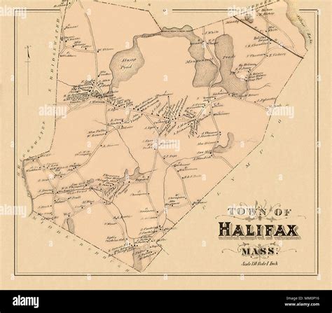 Map Of Halifax 1879 Stock Photo Alamy