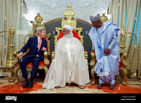 U S Secretary Of State John Kerry Sits With Sultan Muhammadu Sa’ad Abubakar And Governor Of