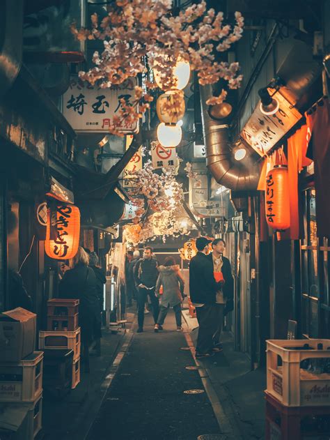 download japanese hd tokyo street lanterns wallpaper