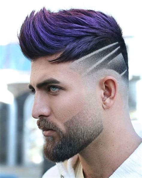 Men Purple Hair Pin On Blue Highlights In Brown Hair Flajolla