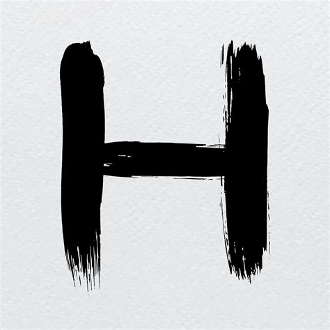 Letter H Brush Stroke Typography Vector Free Image By