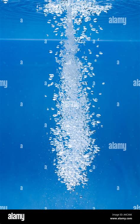 Water Jet Produces Many Air Bubbles Stock Photo Alamy