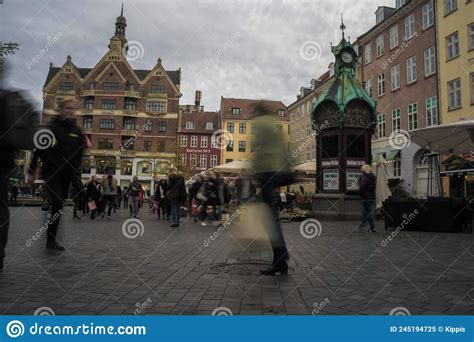 Crowded Square In Copenhagen Downtown Editorial Image Image Of Harbor