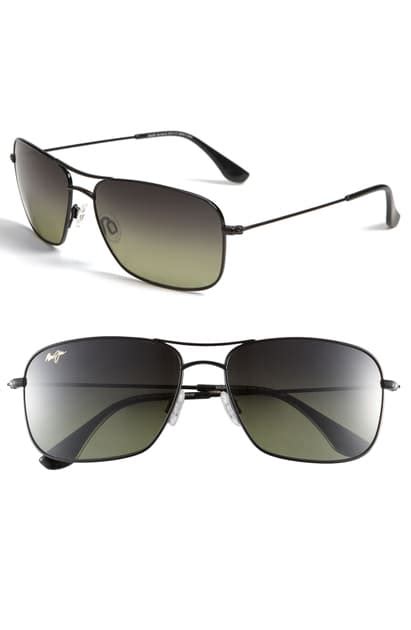 Maui Jim Wiki Wiki 59mm Polarizedplus2 Aviator Sunglasses In Gloss Black Modesens