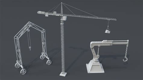 Cranes 3d Model Flippednormals 3d Model Crane Model