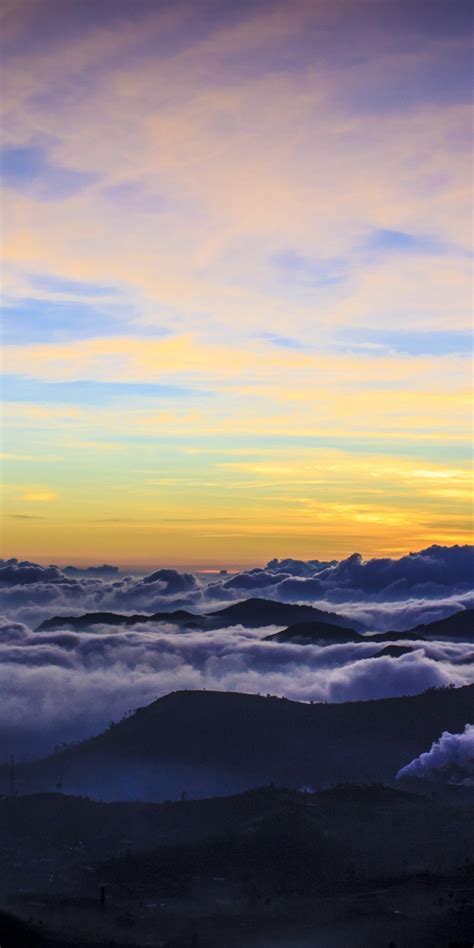 Download 1080x2160 Wallpaper Clouds Horizon Mountains Sky Nature