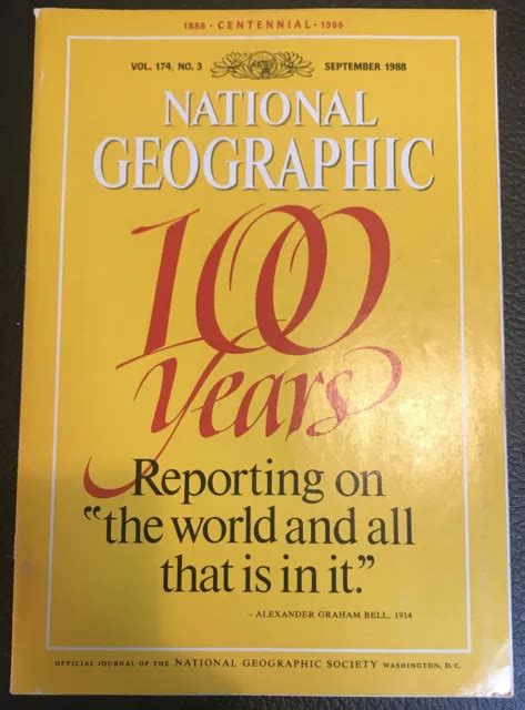 National Geographic Magazine September 1988 National Geographic 100