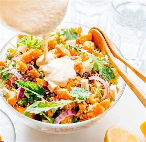 Quick healthy cooking 30 896 просмотров. Sweet Potato Salad with Quinoa and Hummus Dressing | Live Eat Learn