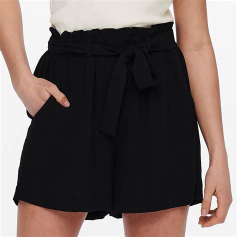 Buy Paperbag Shorts Black Online In Kuwait Boutiqaat