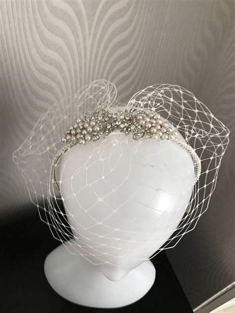 Ivory Vintage 1950s Style Fascinator Birdcage Veil The Brooches On