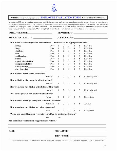 Employee Review Forms Templates
