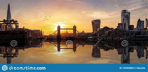 The Iconic Skyline Of London During Sunset Time United Kingdom