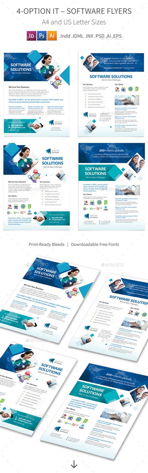 it software flyers 4 options by mike pantone graphicriver