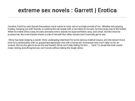 Extreme Sex Novels Garrett Erotica