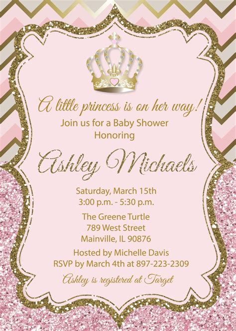 Princess Theme Baby Shower Invitations