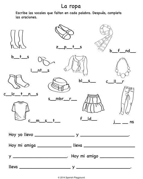 12 Best Images Of Worksheets Spanish Vocabulary Practice Beginner