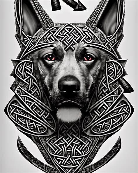 Viking Dog With Magic Runes · Creative Fabrica