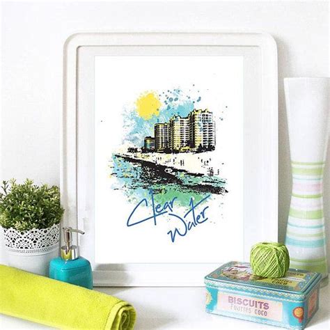 Clearwater Print Clearwater Skyline Clearwater Art Etsy Baby