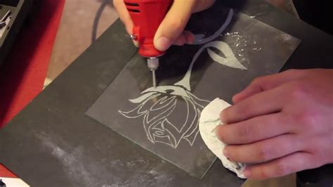 Dremel Engraving Glass Rose By Hand Thewwarehouse Youtube