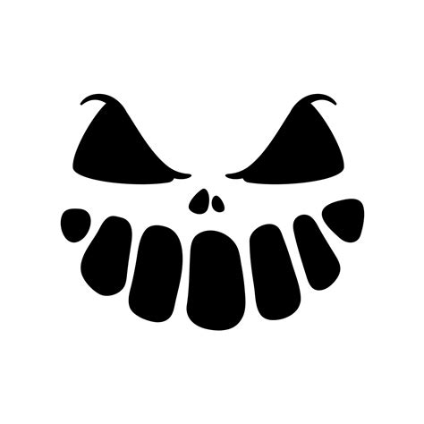 Scary Ghost Horror Face Silhouette Vector For Carving On Halloween