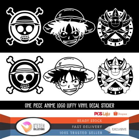 Ready Stock One Piece Anime Logo Luffy Vinyl Decal
