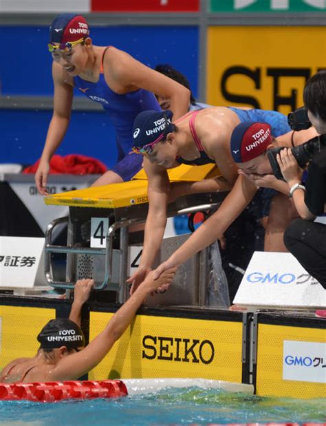 東洋大が女子400mリレーV、エース白井うれし涙 - 水泳写真 ...