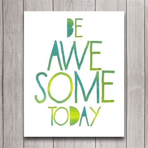 Be Awesome Today Nursery Wall Art Poster By Invitedbyaudriana