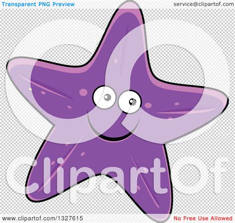 Clipart Of A Cartoon Purple Starfish Character Royalty Free Vector