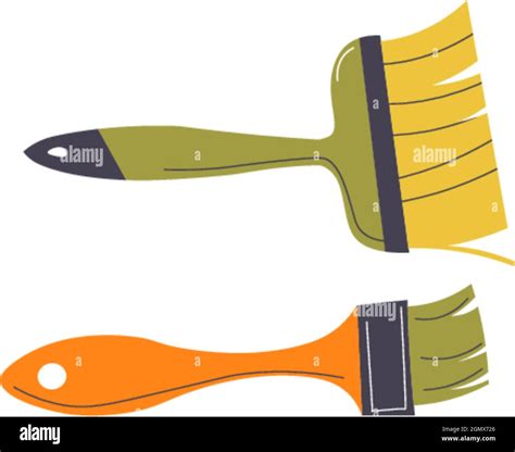 Paintbrushes With Bristle Wooden Handles Vector Stock Vector Image