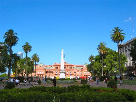 View Of Plaza De Mayo From Just Infront Of The Historic Cabildo