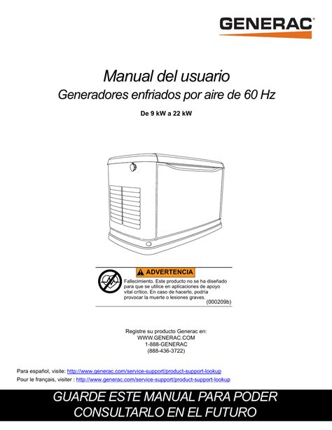 Generac 16 Kw G0070351 Standby Generator Manual De Usuario Manualzz